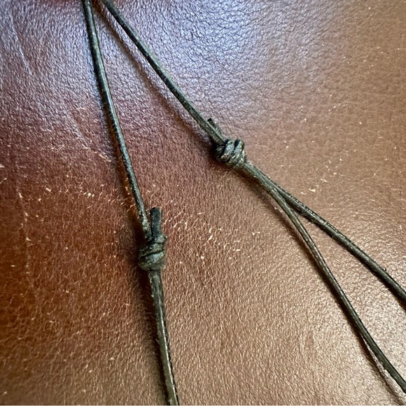 Native American Alaska Native Turquoise Leather Necklace - Picture 4 of 9